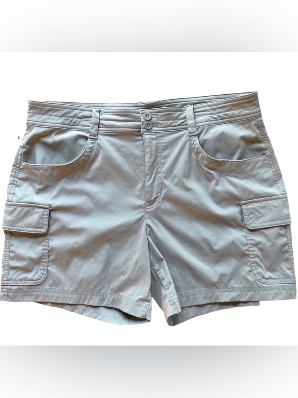 Eddie Bauer Summer Utility Trail Shorts 5” Size 16 Tan EUC